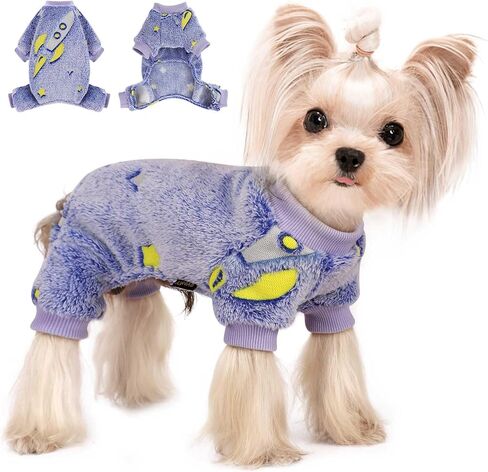 Kosiyi الكلب منامة الخريف الشتاء الصوف الكلب البلوزات للكلاب الصغيرة فتاة صبي، خفيفة الوزن الدافئة مخلب طباعة جرو منامة لينة لمط الكلب نيسيس Pjs الكلب الملابس زي مستلزمات الحيوانات الأليفة in Kuwait