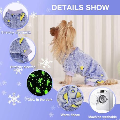 Kosiyi الكلب منامة الخريف الشتاء الصوف الكلب البلوزات للكلاب الصغيرة فتاة صبي، خفيفة الوزن الدافئة مخلب طباعة جرو منامة لينة لمط الكلب نيسيس Pjs الكلب الملابس زي مستلزمات الحيوانات الأليفة in Kuwait