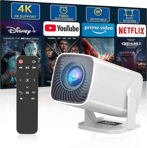 Portable 4K Mini Projector with Android 11，Smart Projector 5G WiFi6 BT 5.0 Lightweight for Outdoor 180 Degree Movie Proyectores PHONE/TV STICK/LAPTOP-Fitting Home Theater,Gaming,and Presentation in Saudi Arabia