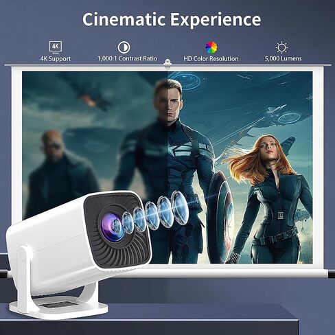 Portable 4K Mini Projector with Android 11，Smart Projector 5G WiFi6 BT 5.0 Lightweight for Outdoor 180 Degree Movie Proyectores PHONE/TV STICK/LAPTOP-Fitting Home Theater,Gaming,and Presentation in Saudi Arabia