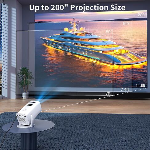Portable 4K Mini Projector with Android 11，Smart Projector 5G WiFi6 BT 5.0 Lightweight for Outdoor 180 Degree Movie Proyectores PHONE/TV STICK/LAPTOP-Fitting Home Theater,Gaming,and Presentation in Saudi Arabia