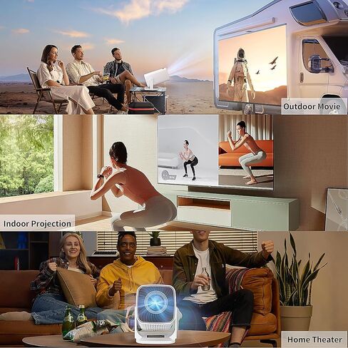 Portable 4K Mini Projector with Android 11，Smart Projector 5G WiFi6 BT 5.0 Lightweight for Outdoor 180 Degree Movie Proyectores PHONE/TV STICK/LAPTOP-Fitting Home Theater,Gaming,and Presentation in Saudi Arabia