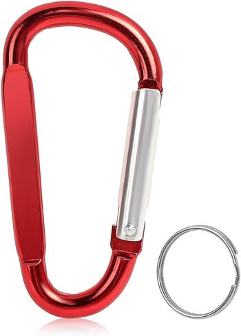 2 قطعة مشبك حلقة تسلق، 3 بوصات كبيرة من الألومنيوم حلقة تسلق على شكل حلقة D، تحتوي على 2 سلسلة مفاتيح و2 حلقة مفاتيح هوك in Kuwait