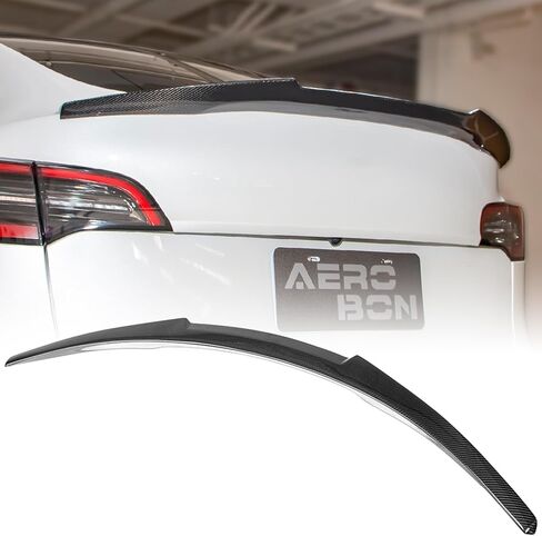 سبويلر صندوق السيارة من ألياف الكربون الحقيقي من AeroBon متوافق مع سبويلر موديل Y 2020-2024 (نمط MV) in Saudi Arabia