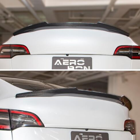 سبويلر صندوق السيارة من ألياف الكربون الحقيقي من AeroBon متوافق مع سبويلر موديل Y 2020-2024 (نمط MV) in Saudi Arabia