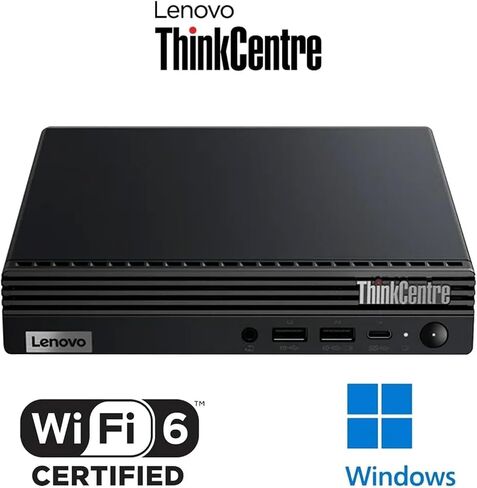 كمبيوتر مكتبي صغير Lenovo ThinkCentre M70q Gen 4 (16-Core Intel i7-13700T، ذاكرة الوصول العشوائي 32 جيجابايت، 1 تيرابايت PCIe SSD، Intel UHD 770، WiFi 6، Bluetooth 5.3، Win 11 Pro) مع لوحة مفاتيح وماوس ومنفذ USB DKZ Hub in Saudi Arabia
