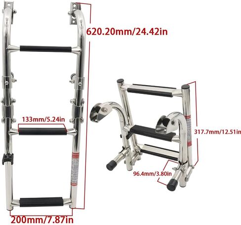 Update Folding Boat Ladder 10" Wide Step Stainless Steel Marine Pontoon for Marine Boat Yacht in Saudi Arabia