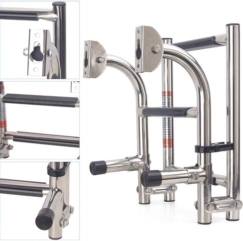 Update Folding Boat Ladder 10" Wide Step Stainless Steel Marine Pontoon for Marine Boat Yacht in Saudi Arabia