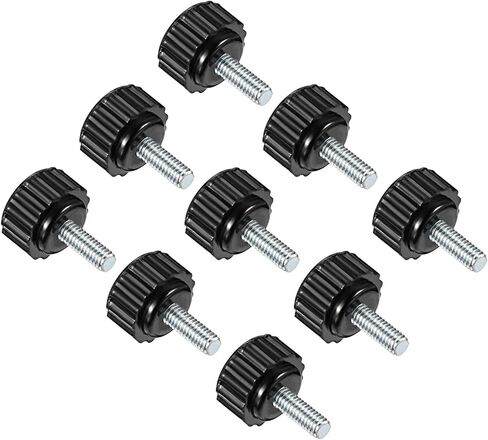 Knurled Clamping Knobs, M4 x 14mm Male Thread 16mm Head, Thermoset Plastic Thumb Screw Grip Bolt Knobs Black - (Applications: for Lathe Machinery), 9-Pieces in Saudi Arabia