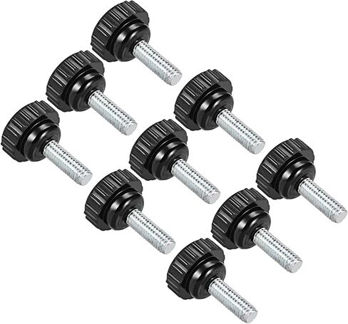 Knurled Clamping Knobs, M4 x 14mm Male Thread 16mm Head, Thermoset Plastic Thumb Screw Grip Bolt Knobs Black - (Applications: for Lathe Machinery), 9-Pieces in Saudi Arabia