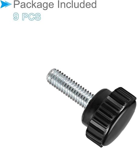 Knurled Clamping Knobs, M4 x 14mm Male Thread 16mm Head, Thermoset Plastic Thumb Screw Grip Bolt Knobs Black - (Applications: for Lathe Machinery), 9-Pieces in Saudi Arabia