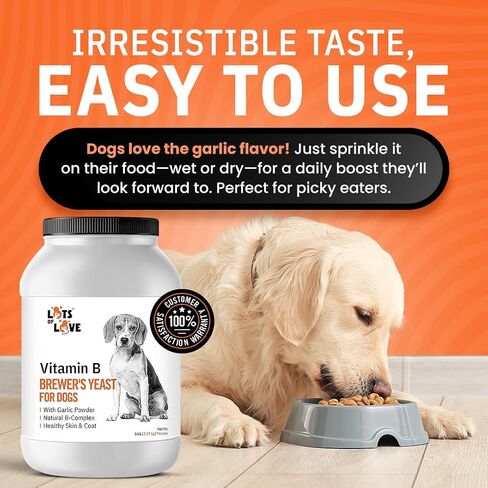 Brewer's Yeast Powder for Dogs - Garlic Flavoring, Vitamin B, Natural B-Complex, Niacin & Healthy Skin & Coat (5 Pounds) in Saudi Arabia