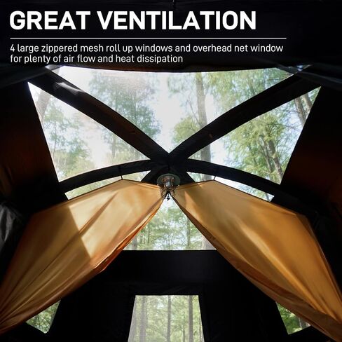 EVER ADVANCED 10 Person Camping Blackout Tent, Multi Room Tent for Family, Portable Family Cabin Tent for Outdoor Large Tents with Rainfly and Carry Bag, 2 Doors, Water-Resistant, 14ft x 10ft x 84in in Saudi Arabia