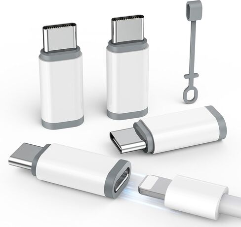 ZOOAUX 2 Pack Lightning إلى USB C محول لـ iPhone 16/16 Pro/16 Pro Max/16 Plus/15/15 Pro/15 Pro Max/15 Plus، Samsung، iPad Air، يدعم الشحن السريع ونقل البيانات، وليس لسماعات الرأس/ الصوت/وتغ in Kuwait