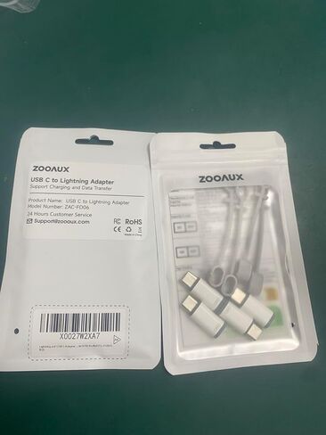 ZOOAUX 2 Pack Lightning إلى USB C محول لـ iPhone 16/16 Pro/16 Pro Max/16 Plus/15/15 Pro/15 Pro Max/15 Plus، Samsung، iPad Air، يدعم الشحن السريع ونقل البيانات، وليس لسماعات الرأس/ الصوت/وتغ in Kuwait