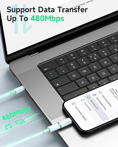 ZOOAUX 2 Pack Lightning إلى USB C محول لـ iPhone 16/16 Pro/16 Pro Max/16 Plus/15/15 Pro/15 Pro Max/15 Plus، Samsung، iPad Air، يدعم الشحن السريع ونقل البيانات، وليس لسماعات الرأس/ الصوت/وتغ in Kuwait