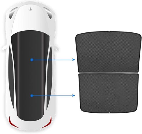 ThinSGO Tesla Model Y فتحة سقف ظلة سقف زجاجي مظلة شمسية متوافقة مع Tesla Model Y 2020-2023 (2PC) in Kuwait