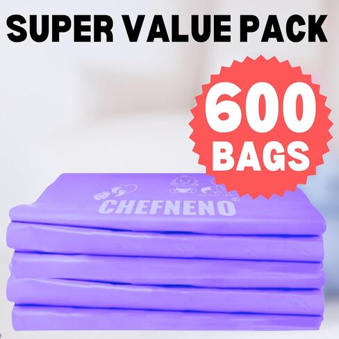 أكياس حفاضات للاستعمال مرة واحدة (600 قيراط) معطرة بأزهار الكرز، مقابض سهلة الربط، أكياس حفاضات معطرة، أكياس نفايات الكلاب للاستعمال مرة واحدة، أكياس نفايات فضلات القطط (زهر الكرز، 600 كيس) in Kuwait