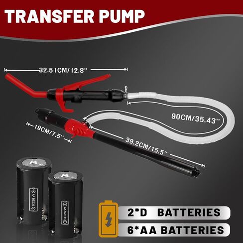 Fuel Transfer Pump With Clip -Battery Operated Gas Pump - Liquid Transfer Pump for Water Kerosene Gasoline Pump - Battery Powered Water Pump, 2.2 Gallon per Min in Saudi Arabia