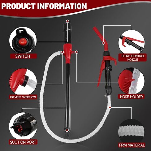 Fuel Transfer Pump With Clip -Battery Operated Gas Pump - Liquid Transfer Pump for Water Kerosene Gasoline Pump - Battery Powered Water Pump, 2.2 Gallon per Min in Saudi Arabia