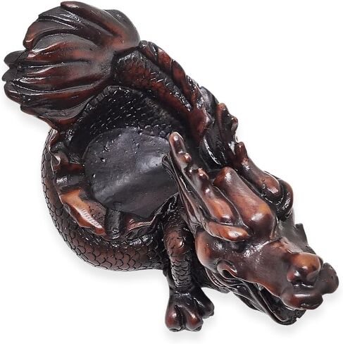 Tiny 3" High Brown Sitting Smiling Pig Ashtray With Lid - Miniature Hand Made Painted Resin Animals Decorative Figurines Ashtrays Cigarette Holder Home Décor Accents Souvenirs Gifts in Kuwait