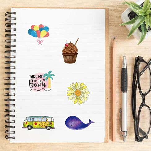 200 Pcs Cute Aesthetic Waterprof Vinyl Anime Stickers Sticker Packs for Kindle Water Bottle Laptop Hard Hat Skateboard Luggage Suitcases Adults Kids Teens in Saudi Arabia