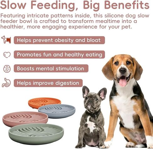 Slow Feeder Dog Bowls, Silicone Slow Feeder for Dogs & Puppies, Dog Puzzle Bowl with Suction Cups for Anxiety Relief, Slow Eating, Dishwasher Fit, for All Breed, Green in Saudi Arabia