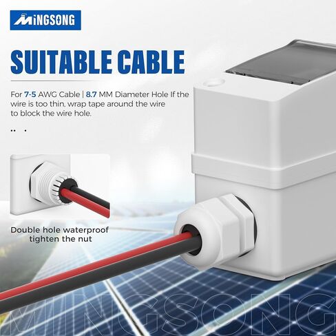 الألواح الشمسية قطع التبديل 32Amp AC الشمسية إيقاف التبديل 400V 2 البولنديين في الهواء الطلق DC صغير مربع قواطع دوائر مصغرة، IP65 مقاوم للماء للأشعة فوق البنفسجية للمنازل الكهروضوئية الشمسية in Saudi Arabia