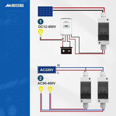 الألواح الشمسية قطع التبديل 32Amp AC الشمسية إيقاف التبديل 400V 2 البولنديين في الهواء الطلق DC صغير مربع قواطع دوائر مصغرة، IP65 مقاوم للماء للأشعة فوق البنفسجية للمنازل الكهروضوئية الشمسية in Saudi Arabia