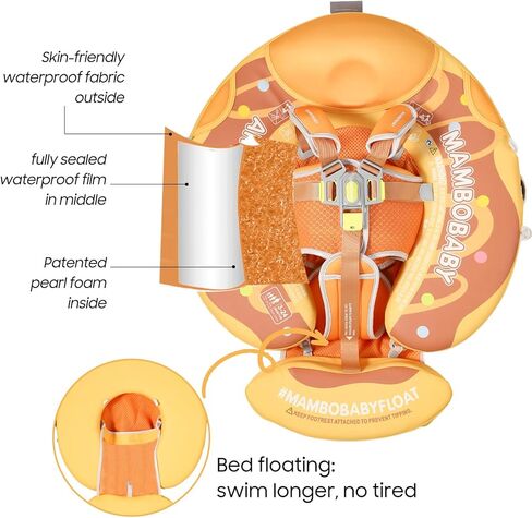 عوامة سباحة للأطفال صلبة غير قابلة للنفخ من مامبوبابي مع مظلة للحماية من أشعة الشمس بعامل حماية من أشعة الشمس 50+، أحدث عوامة لحمام السباحة للأطفال مع ذيل، عوامة سباحة للأطفال من مامبو بيبي، حلقة سباحة ذكية لتدريب الأطفال على السباحة in Kuwait