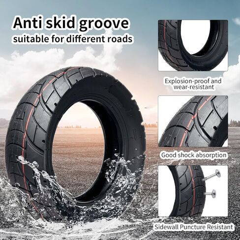 80/65-6 Scooter Tire Electric Scooter 10 inch Tires 10x3 Off Road Tubeless Tire 255x80 Tubeless Tire Replacement [Tubeless Tires] [with Tire Air Valve] [Non-Slip] [Shockproof] in Saudi Arabia