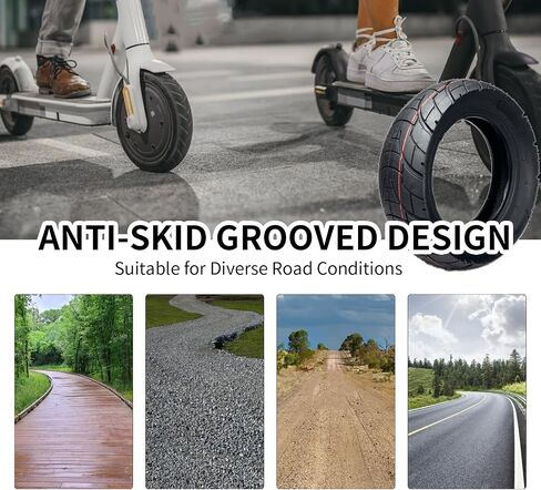 80/65-6 Scooter Tire Electric Scooter 10 inch Tires 10x3 Off Road Tubeless Tire 255x80 Tubeless Tire Replacement [Tubeless Tires] [with Tire Air Valve] [Non-Slip] [Shockproof] in Saudi Arabia