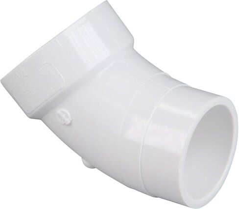 NIBCO U48062 2" PVC DWV Spigot x Hub 45 Degree Street Elbow Fitting (Pack of 3) in Saudi Arabia
