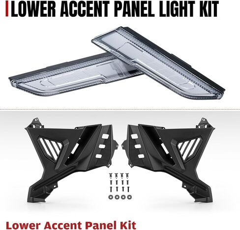 A & UTV PRO Front Lower Accent Panel & LED Light Kit for Polaris Slingshot S SL 2020-2024, Daytime Running Light & Yellow Turn Signal Accessories, Replace OEM # 5454402, 5454401, 2884606 in Saudi Arabia
