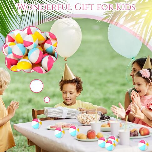 Jexine 150 Pcs Mini Beach Stress Balls Bulk, 2.5 inches Small Beach Balls Mini Rainbow Squeeze Balls Toys for Beach Party Favors Girls Boys Birthday Hawaiian Summer Water Games Supplies in Saudi Arabia