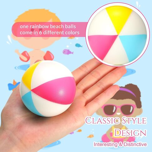 Jexine 150 Pcs Mini Beach Stress Balls Bulk, 2.5 inches Small Beach Balls Mini Rainbow Squeeze Balls Toys for Beach Party Favors Girls Boys Birthday Hawaiian Summer Water Games Supplies in Saudi Arabia