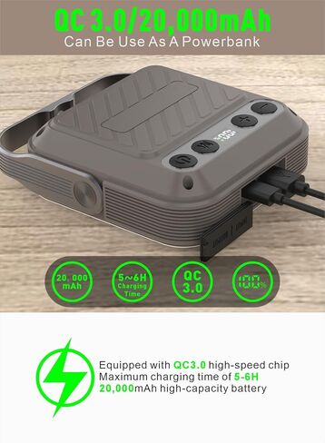 فانوس تخييم LED 20000 مللي أمبير في الساعة، ضوء خيمة قابل لإعادة الشحن، QC3.0/22.5 وات، 1600 لومين، مفتاح 4 ألوان، ضوء خارجي مقاوم للماء IPX5 لفشل الطاقة، الطوارئ، التخييم، المشي لمسافات طويلة in Kuwait