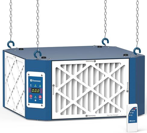 360 Degree Intake Air System Woodworking Shop - (1350CFM) with Strong Vortex Fan, Built-in Ionizer, Shop Dust Collectors, Hanging for Garage, Works Shop, KingMaster F12D Gray (2024 Updated) in Saudi Arabia