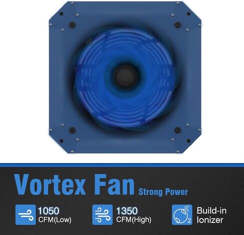 360 Degree Intake Air System Woodworking Shop - (1350CFM) with Strong Vortex Fan, Built-in Ionizer, Shop Dust Collectors, Hanging for Garage, Works Shop, KingMaster F12D Gray (2024 Updated) in Saudi Arabia