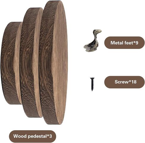 3 PCS Wooden Display Riser for Display, 5.9 Inch Round Display Stand, Wood Riser Pedestal Display Stand for Home Decor and Organizer Farmhouse Vintage Rustic Display Risers for Tiered Tray Decor in Saudi Arabia