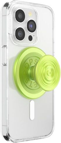 PopSockets Round Phone Grip Compatible with MagSafe, Adapter Ring Included, Phone Holder, Wireless Charging Compatible - Swirl Oasis Keylime in Saudi Arabia