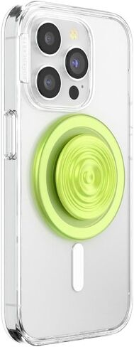 PopSockets Round Phone Grip Compatible with MagSafe, Adapter Ring Included, Phone Holder, Wireless Charging Compatible - Swirl Oasis Keylime in Saudi Arabia