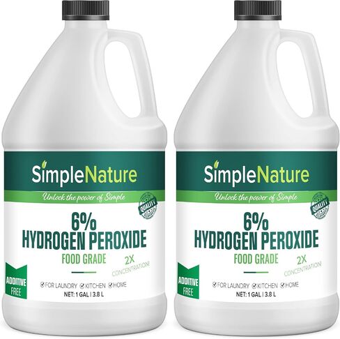 SimpleNature 12% Food Grade Hydrogen Peroxide Solution - 1 Gallon - Natural Multipurpose Cleaner - Made in USA - Ideal for Commercial, Residential, Kitchen, Bath, Laundry, and More - Ecofriendly in Saudi Arabia