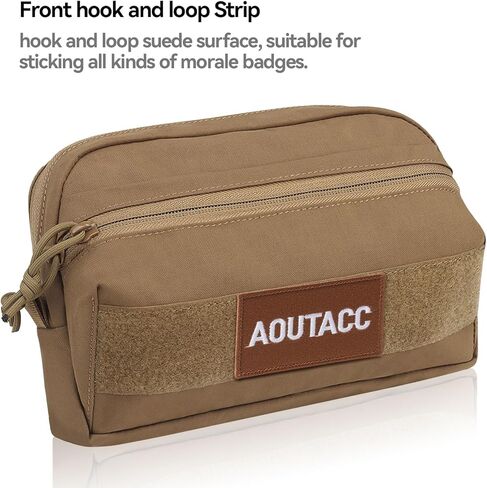 حقيبة AOUTACC الصغيرة التكتيكية MOLLE، الحقيبة الإدارية Molle، جيب منظم صغير بسحاب، حقيبة الصدر الصغيرة Molle للسترة التكتيكية ولوحة المنظم in Kuwait