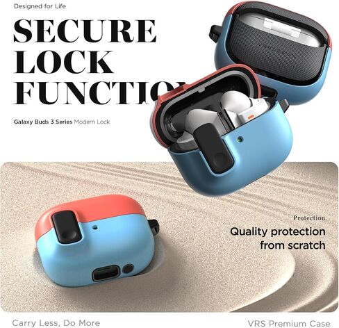 VRS Design Modern Lock Case for Galaxy Buds 3 & Galaxy Buds 3 Pro (2024), Samsung Galaxy Buds 3 / Buds 3 Pro Secure Cute Protective Cover(Sand Stone) [US Patent Registered] in Saudi Arabia