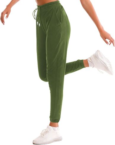 بنطلون رياضي Stanpetix Joggers للنساء - بنطال رياضي نسائي بجيوب للجري (كابري، أسود، متوسط) in Kuwait