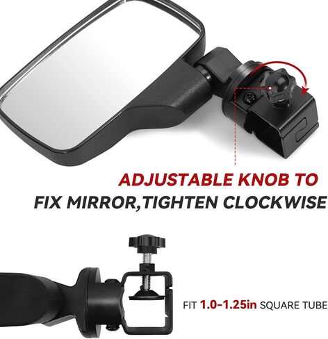 مرايا جانبية من Ranger، مرايا جانبية من Esploratori UTV متوافقة مع Polaris General Ranger XP 570 900 1000، Can-Am Defender Maverick Trail مع قفص مميز قابل للفصل، قضيب لف غير دائري in Kuwait