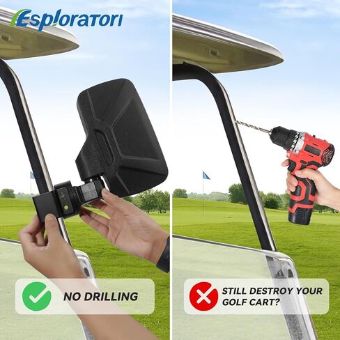 مرايا جانبية من Ranger، مرايا جانبية من Esploratori UTV متوافقة مع Polaris General Ranger XP 570 900 1000، Can-Am Defender Maverick Trail مع قفص مميز قابل للفصل، قضيب لف غير دائري in Kuwait