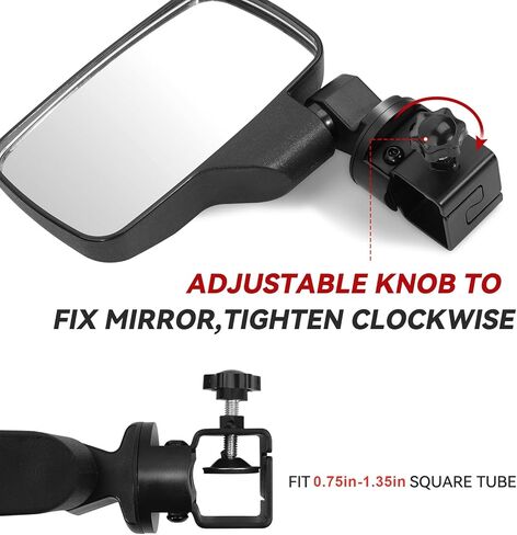 مرايا جانبية من Ranger، مرايا جانبية من Esploratori UTV متوافقة مع Polaris General Ranger XP 570 900 1000، Can-Am Defender Maverick Trail مع قفص مميز قابل للفصل، قضيب لف غير دائري in Kuwait