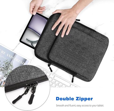 Dadanism 13.3 Inch Tablet Sleeve Shoulder Bag Carrying Case for New MacBook Neo 13" 2026, MacBook Air M5/M4 13", iPad Air M4/M3 13", iPad Pro M5/M4 13", Galaxy Tab S10+/S9 FE+/S9+ 12.4", Black & Gray in Kuwait